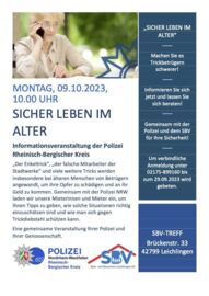 Sicher leben im Alter – Machen Sie es Trickbetrügern schwerer!